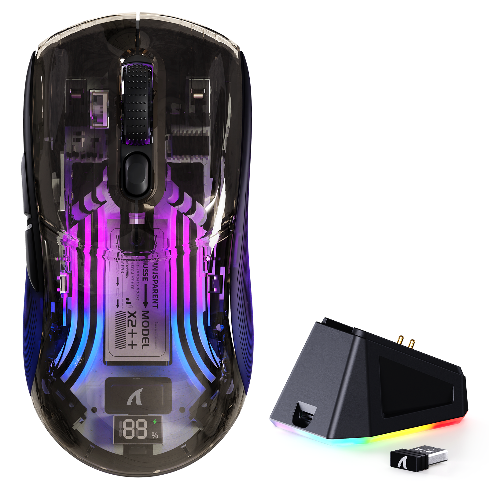 ATTACK SHARK X2PRO Mouse da gioco wireless con dock di ricarica