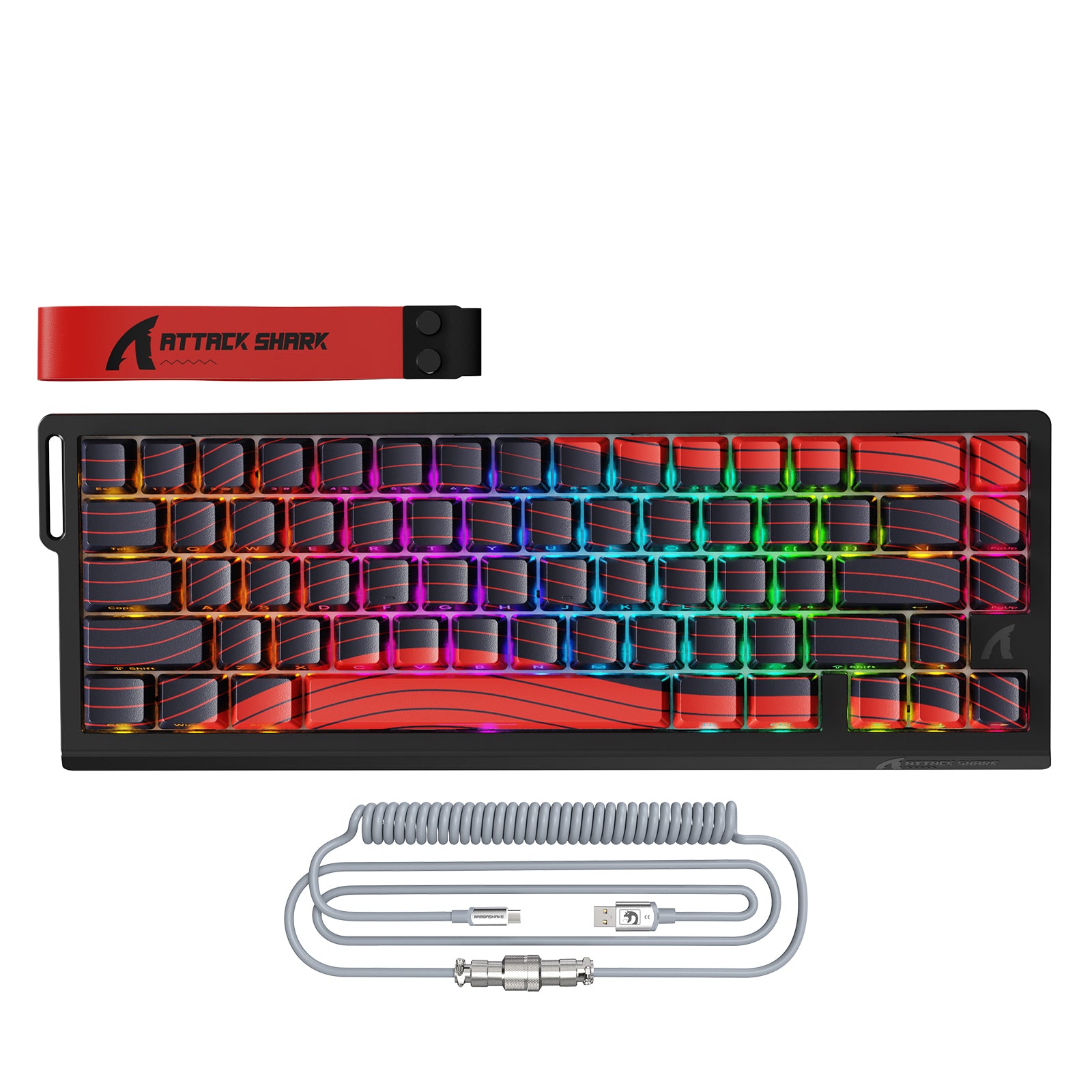 ATTACK SHARK X68PRO HE Tastiera Wireless Rapid Trigger con Cavo Avvolto