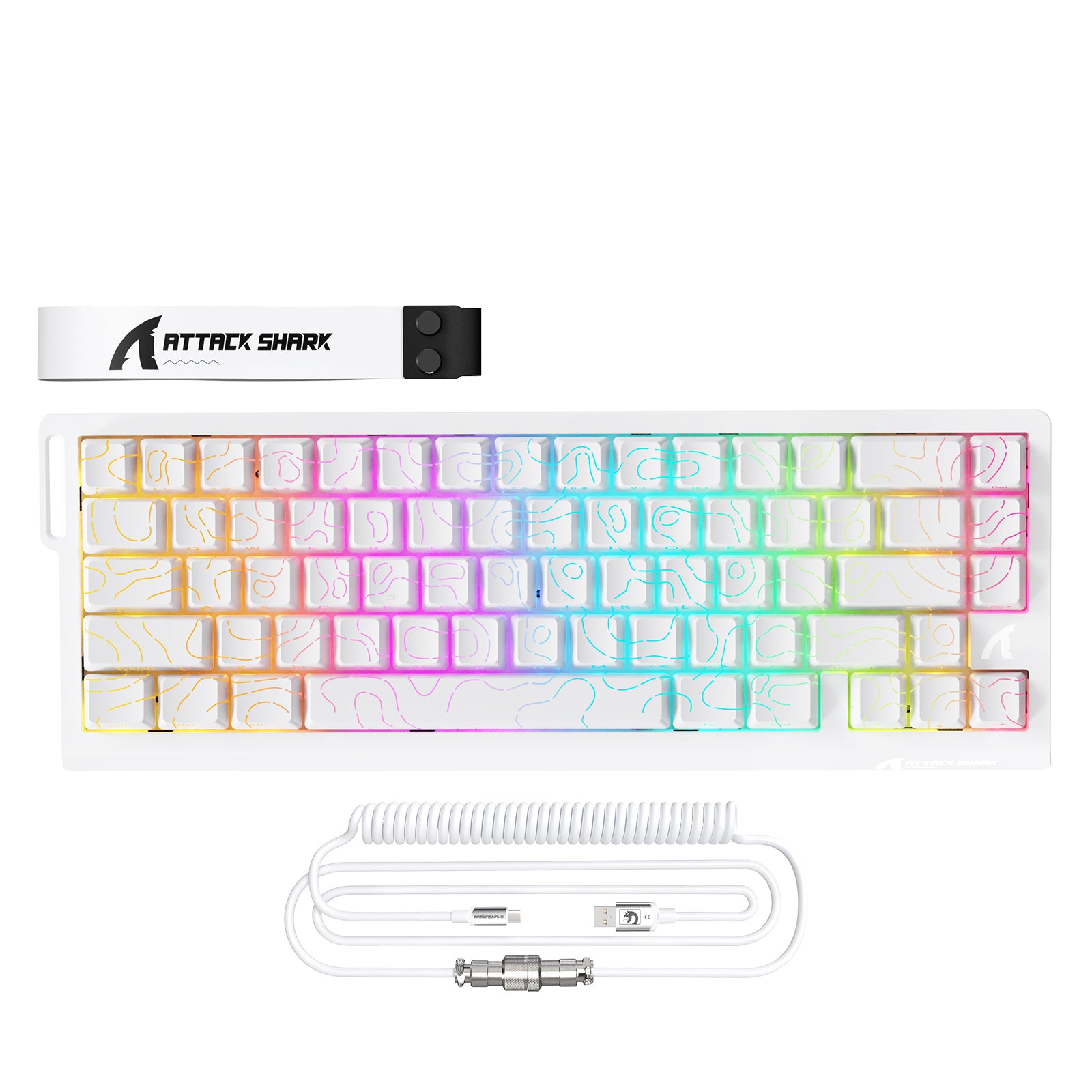 ATTACK SHARK X68PRO HE Tastiera Wireless Rapid Trigger con Cavo Avvolto