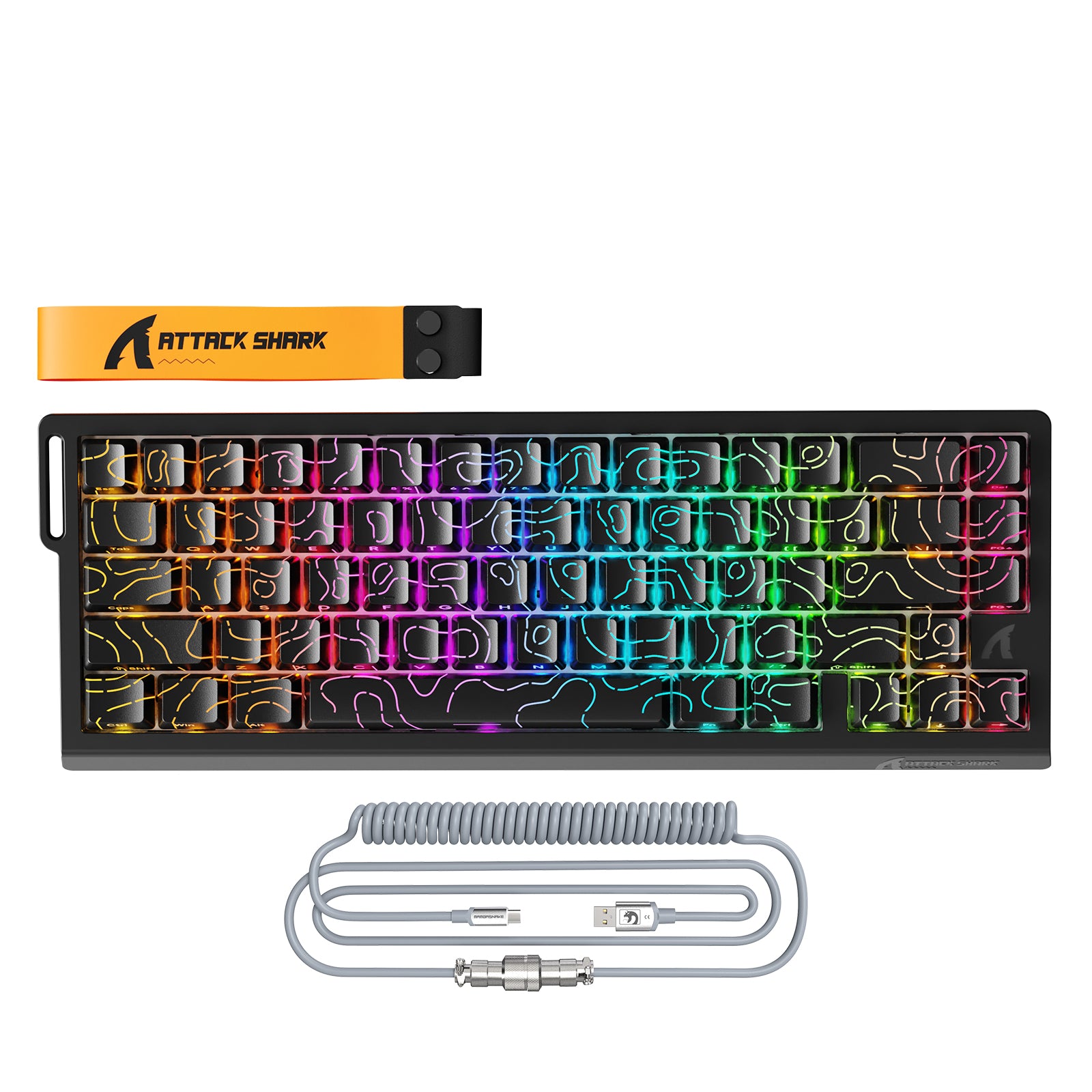 ATTACK SHARK X68PRO HE Tastiera Wireless Rapid Trigger con Cavo Avvolto