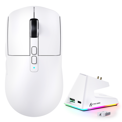 ATTACK SHARK X6 Mouse da gioco a tre modalità con dock di ricarica