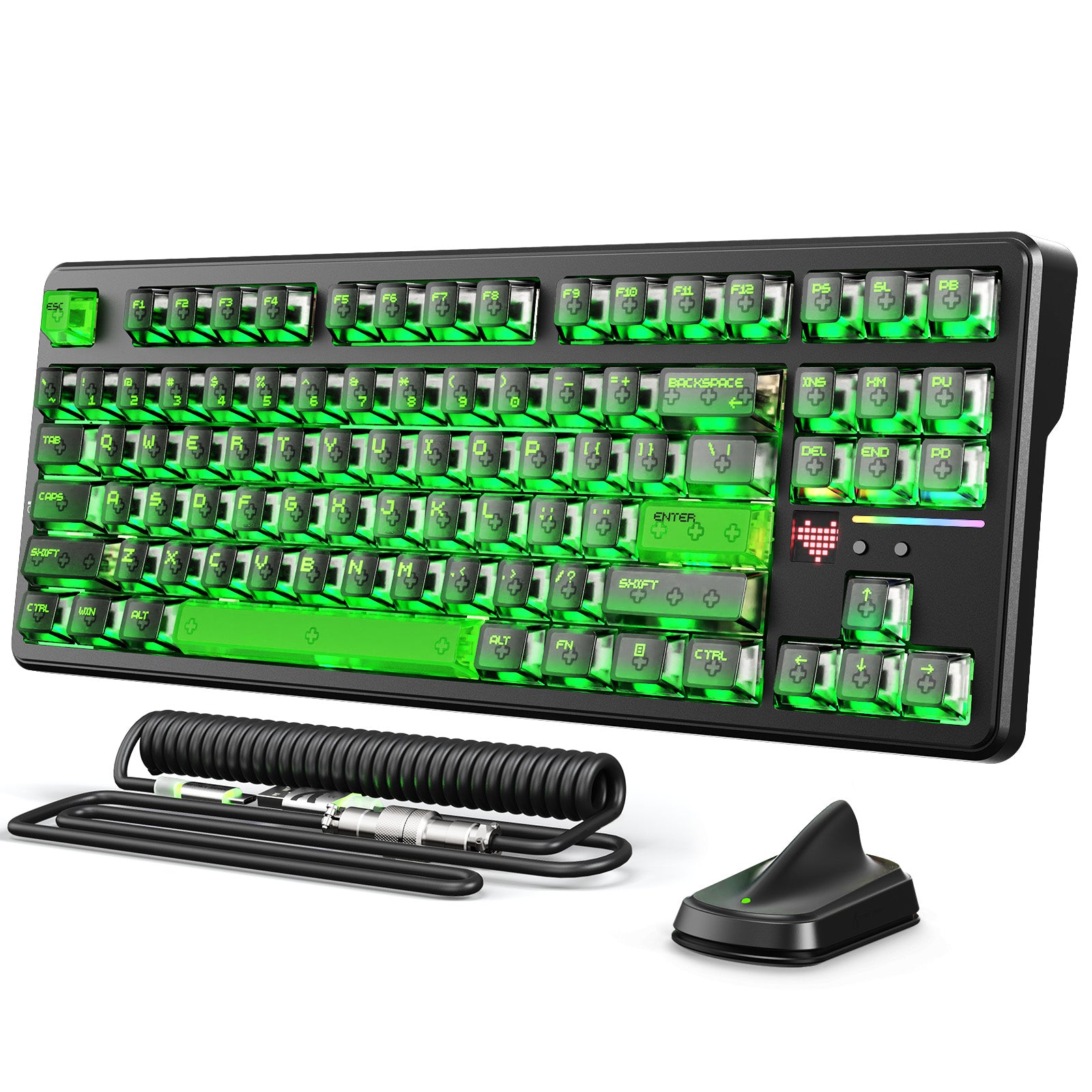ATTACK SHARK X87 ULTRA Tastiera da gioco wireless con ricevitore 8KHz e cavo a spirale RGB